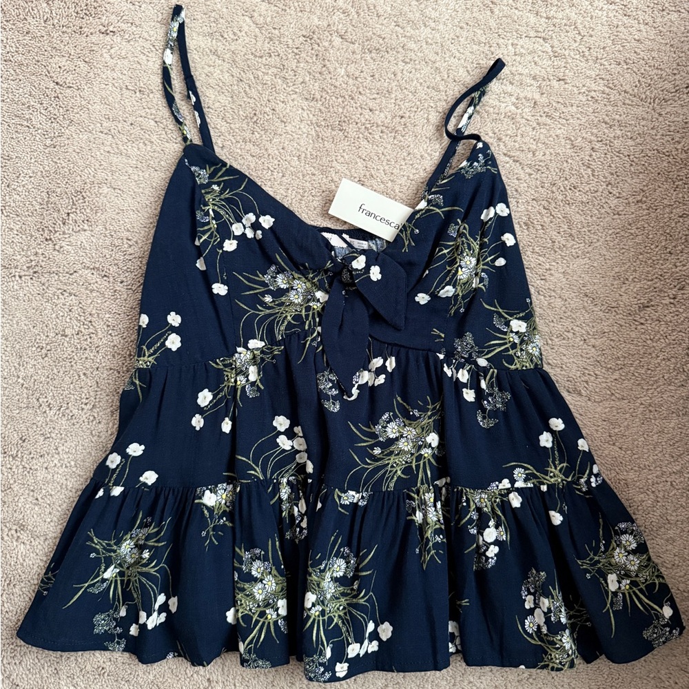 NWT Francesca’s Tiered Floral Tank Top
